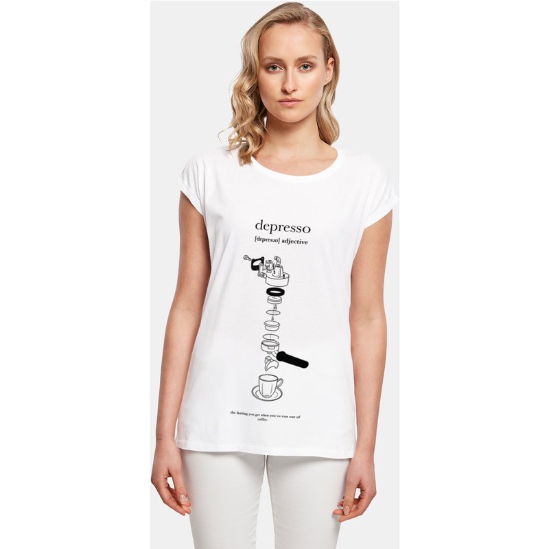 Mister Tee Ladies Depresso Extended Shoulder