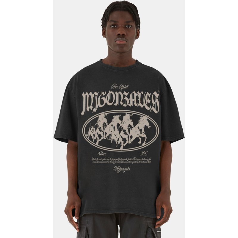 MJ Gonzales Heavy Oversized Acid Wasehd Tee - Running Wild