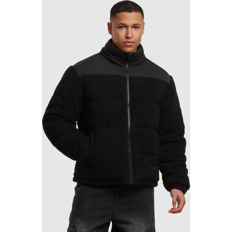 Urban Classics Fabric Mix Teddy Puffer Jacket