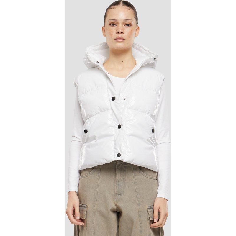 Urban Classics Ladies Essentials Shiny Puffer Vest with Hood