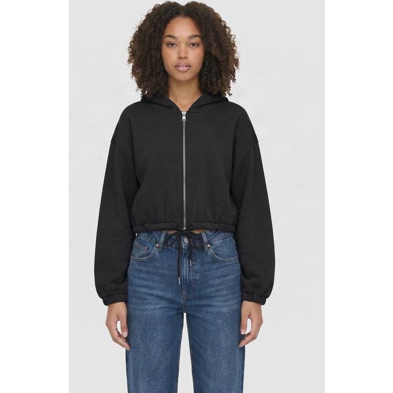 Urban Classics Ladies Fluffy Cropped Zip Hoodie