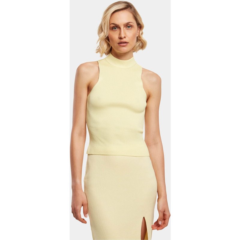 Urban Classics Ladies Short Rib Knit Turtleneck Top