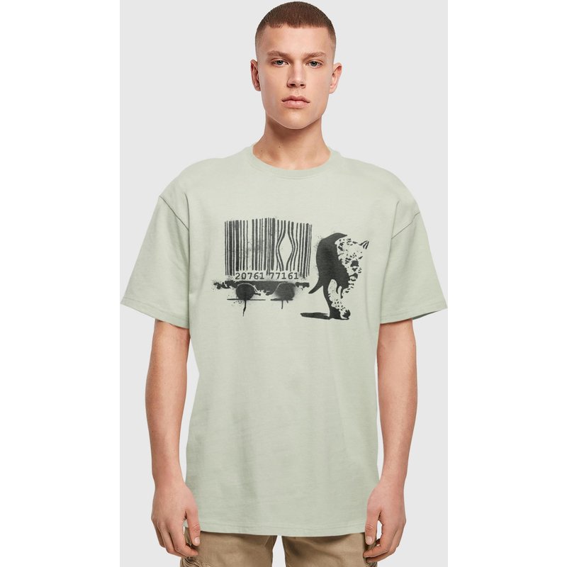 Merchcode Brandalised - Barcode Leopard Heavy Oversize Tee