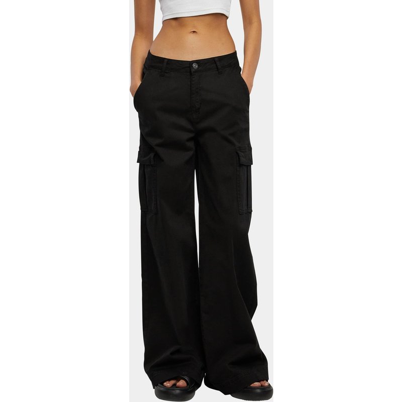 Urban Classics Ladies High Waist Wide Leg Twill Cargo Pants