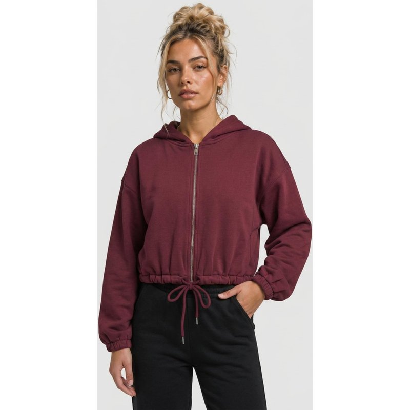 Urban Classics Ladies Fluffy Cropped Zip Hoodie