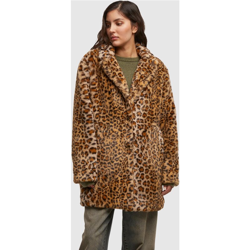 Urban Classics Ladies Oversized Faux Fur Leo Coat