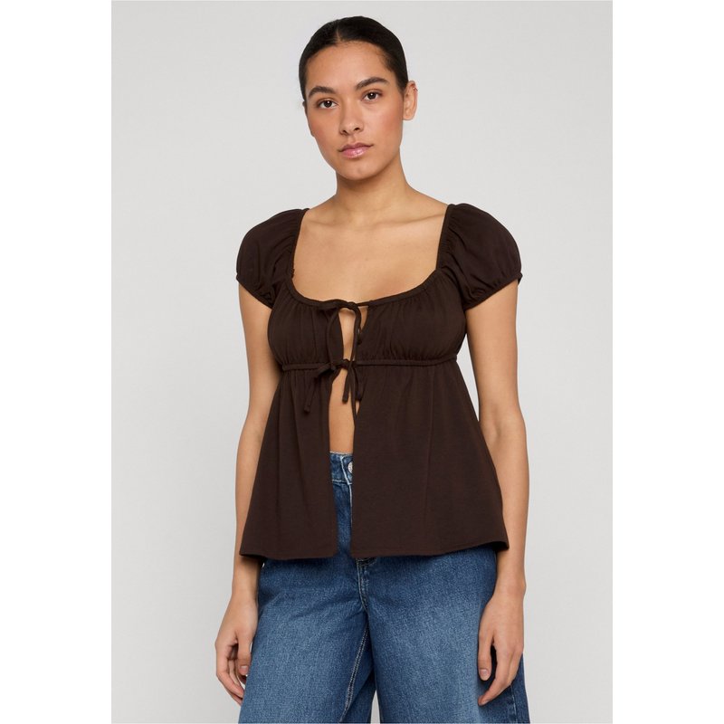 Urban Classics Ladies Ruffled Tee With Bows
