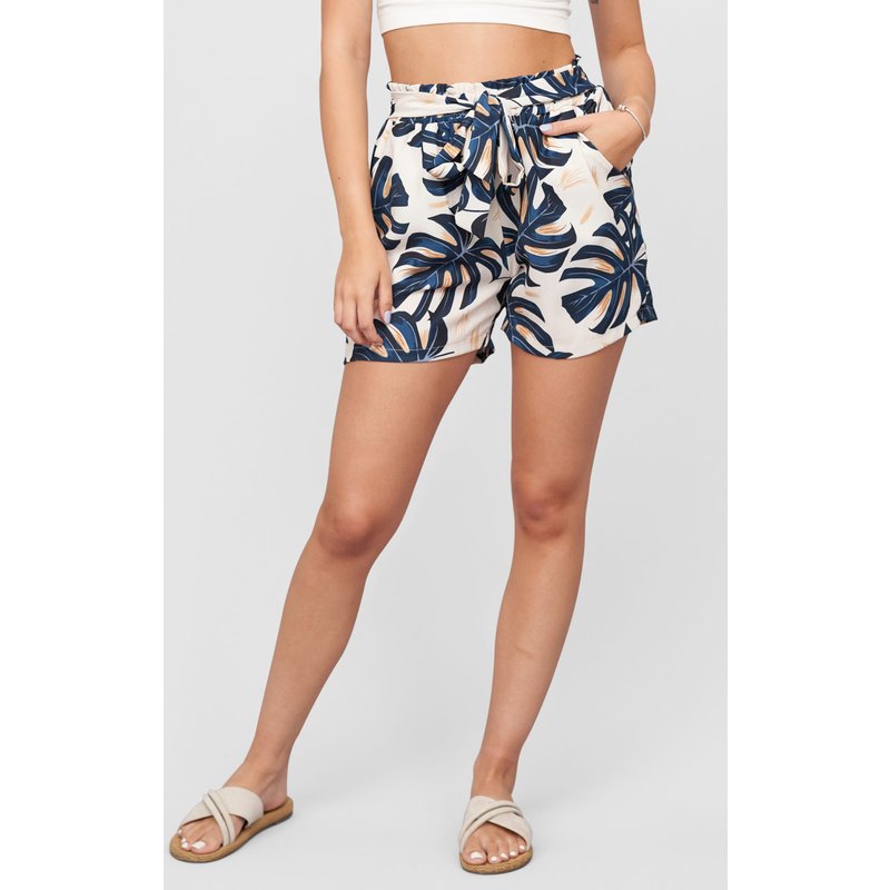Cloud5ive Paperbag Short with tie belt and palm print