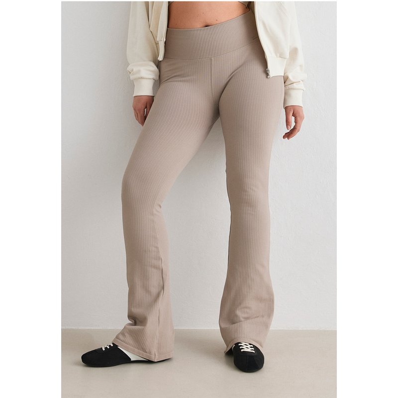 aimn Ribbed Seamless Flare Tights