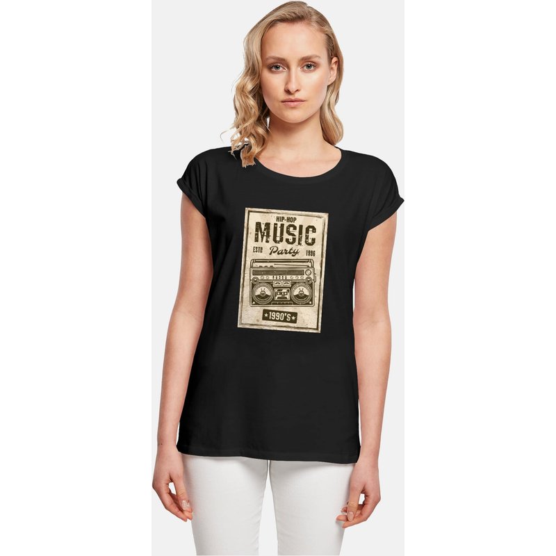 Mister Tee Ladies Retro Boom Extended Shoulder