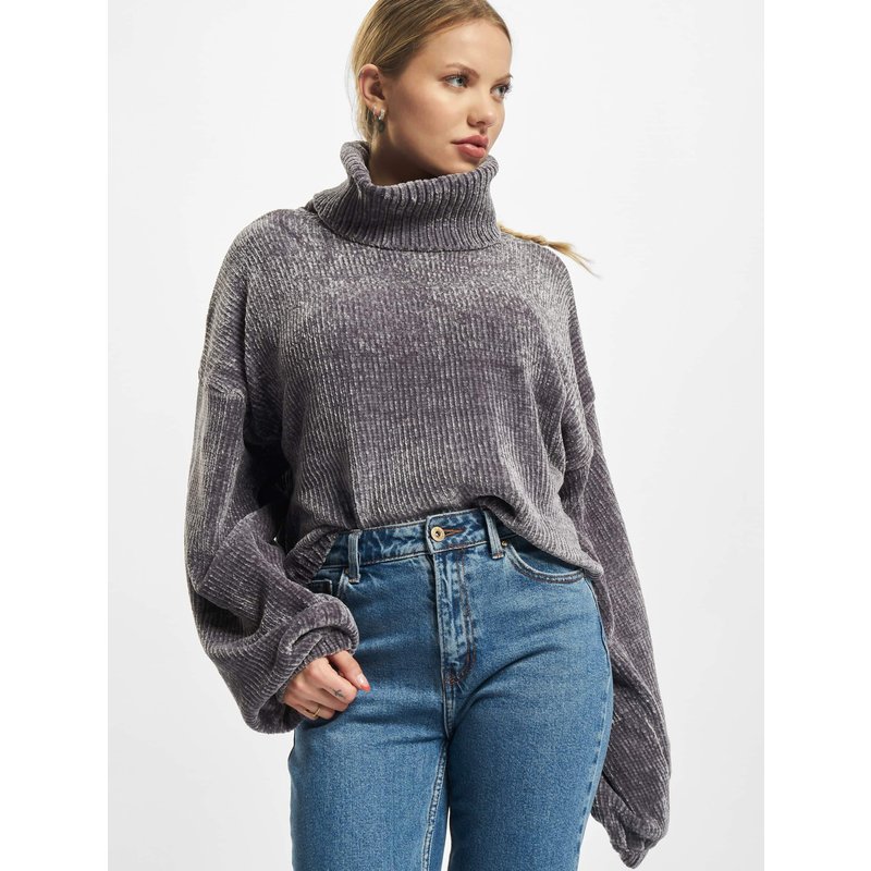 Urban Classics Ladies Short Chenille Turtleneck Sweater