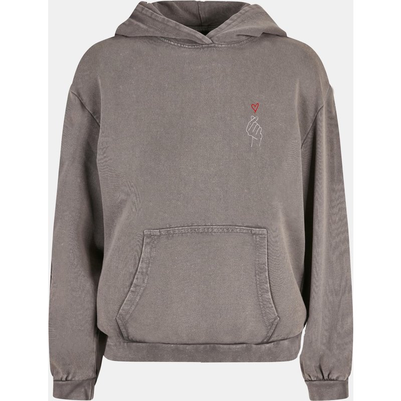 Merchcode Ladies K Heart Acid Washed Oversized Hoody