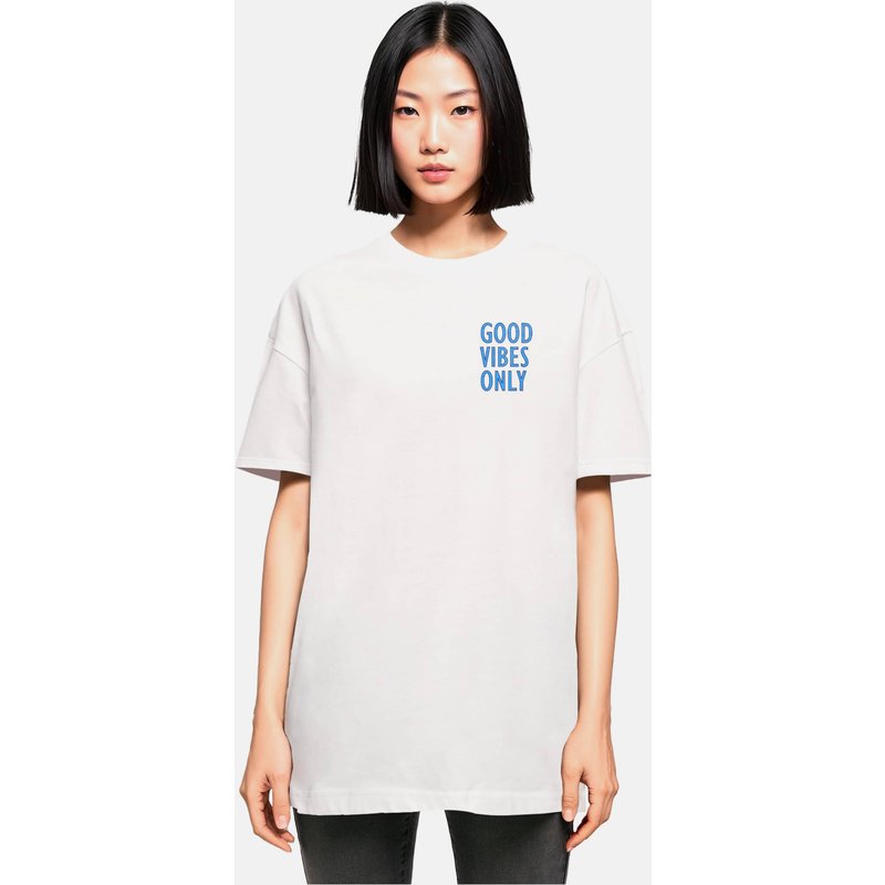 Merchcode POD Ladies Good Vibes Only Oversized Boyfriend Tee