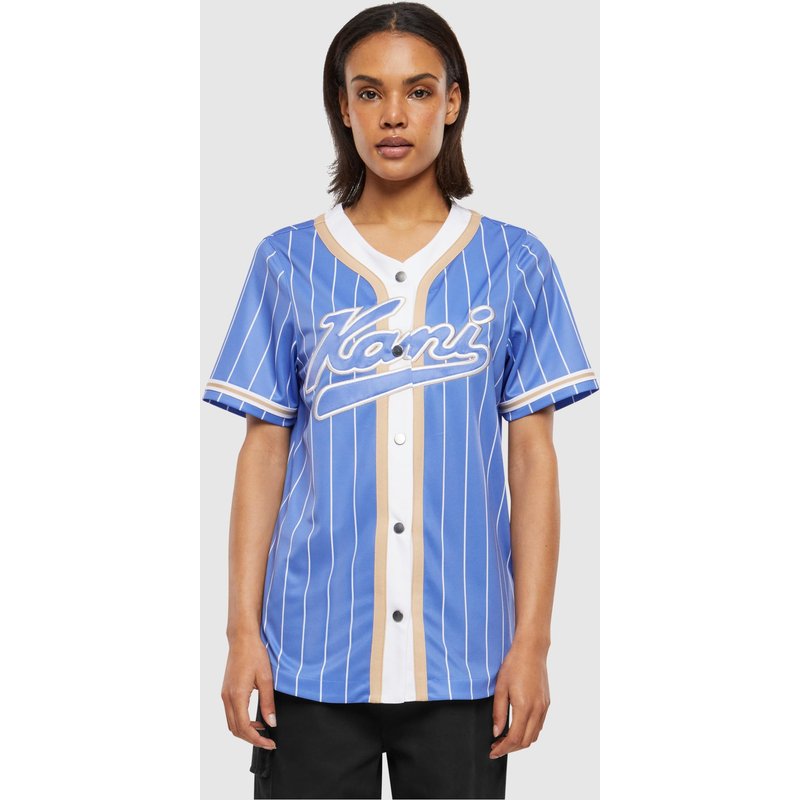 KW241-029-1 Karl Kani Varsity Pinstripe Baseball Shirt