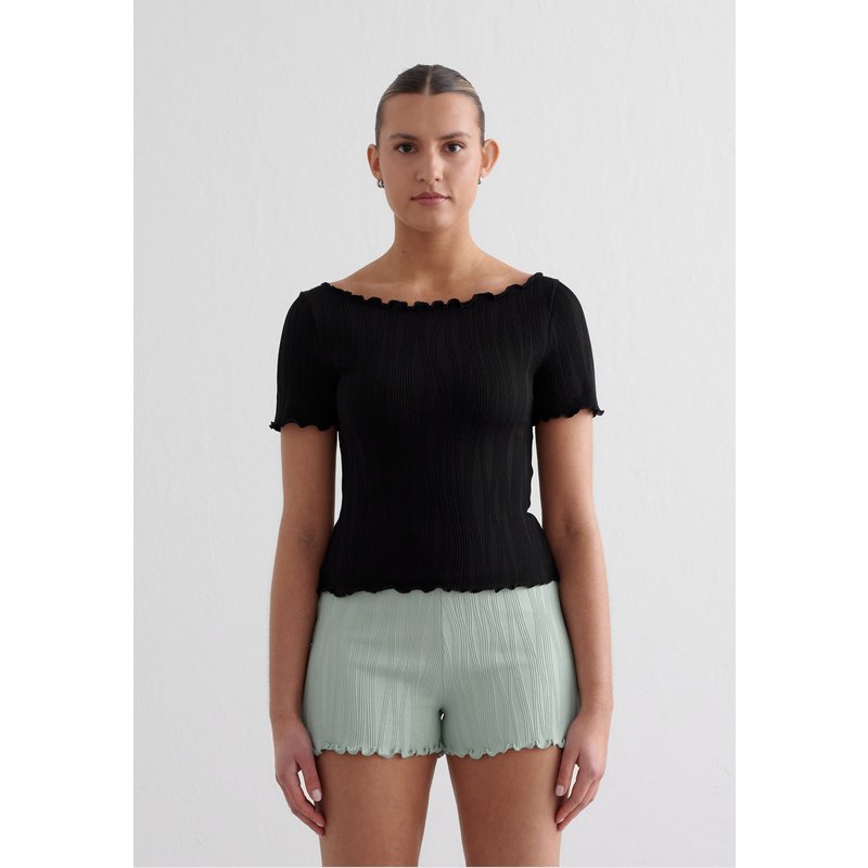 aimn Tulip Short Sleeve Top