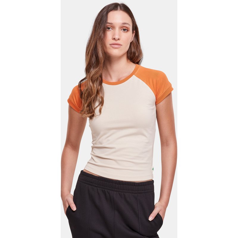Urban Classics Ladies Organic Stretch Short Retro Baseball Tee