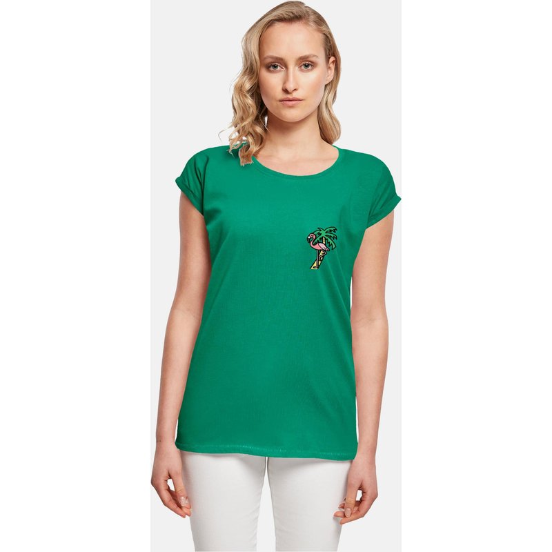 Mister Tee Ladies Flamingo Extended Shoulder