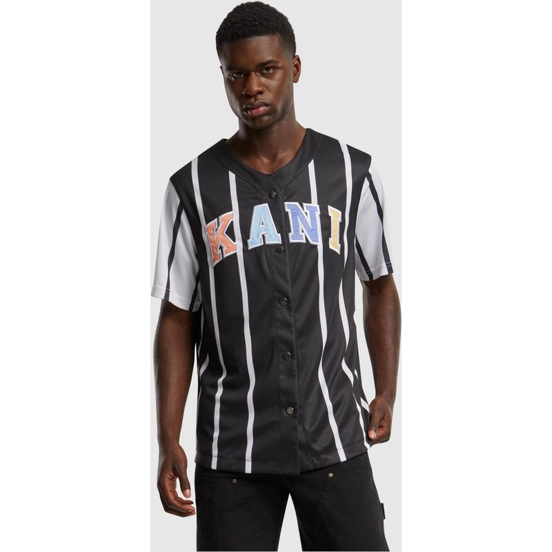 Karl Kani Serif Striped Block Baseball Shirt