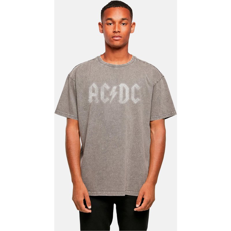 Merchcode ACDC - Logo Acid Washed Oversize Tee