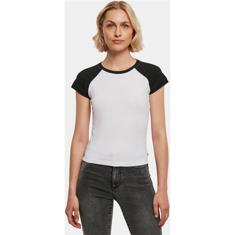 Urban Classics Ladies Essentials Stretch Short Retro Baseball Tee