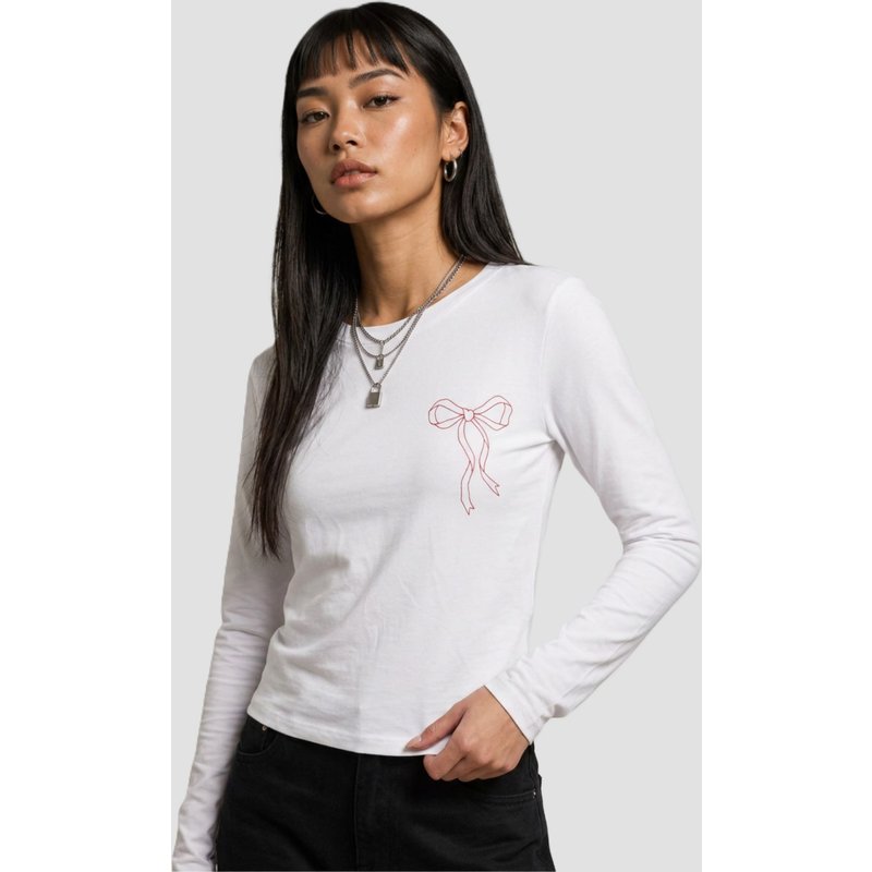 Miss Tee Bow Oneliner Ladies Short Longsleeve