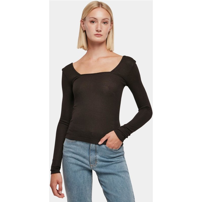 Urban Classics Ladies Rib Squared Neckline Longsleeve