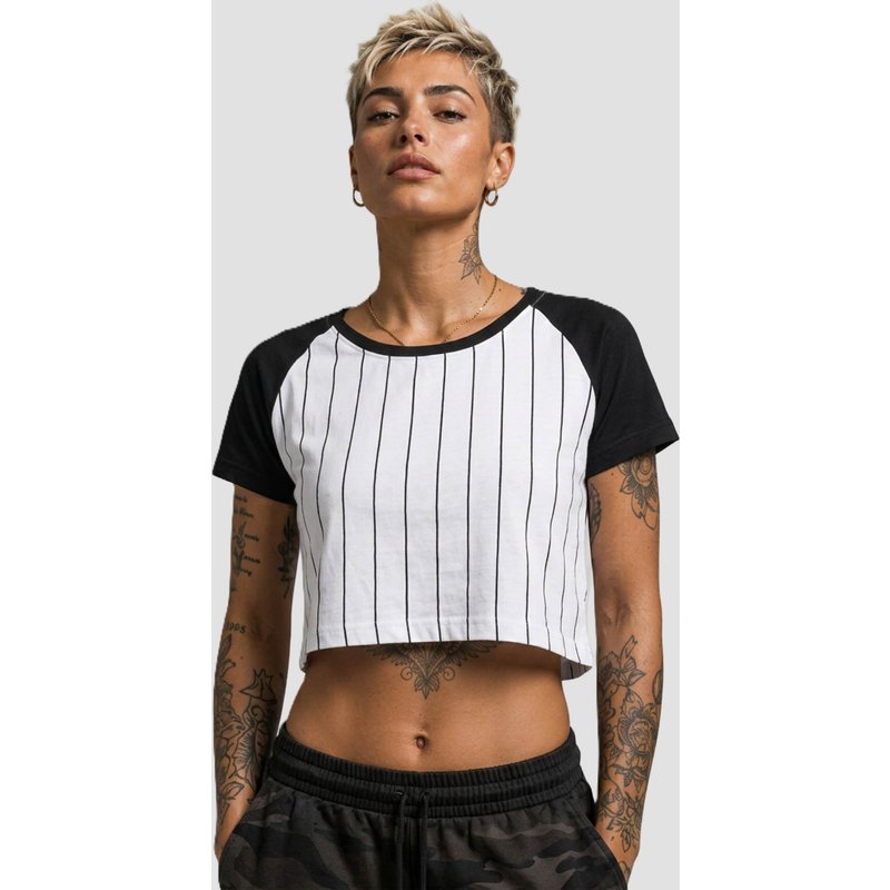 Urban Classics Ladies Cropped Baseball Tee