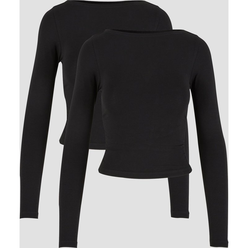 Urban Classics Ladies Ruffled Super Slim 2 Pack Longsleeve