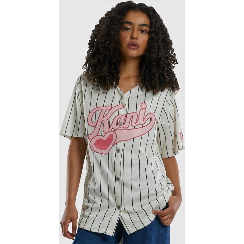 Karl Kani Varsity Heart Pinstripe Baseball Shirt