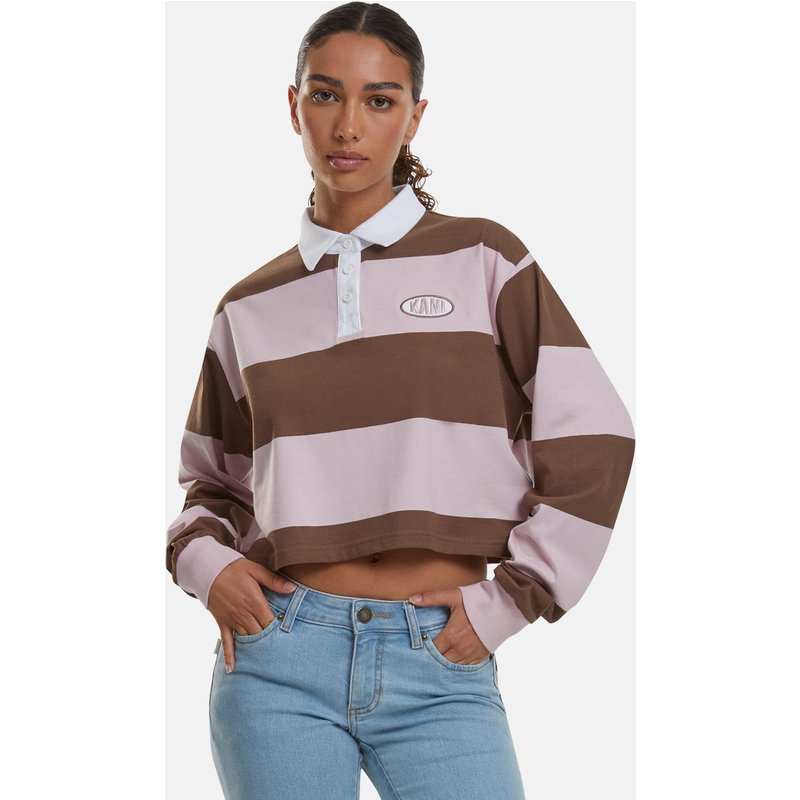 Karl Kani Woven Signature Crop Striped Rugby Longsleeve