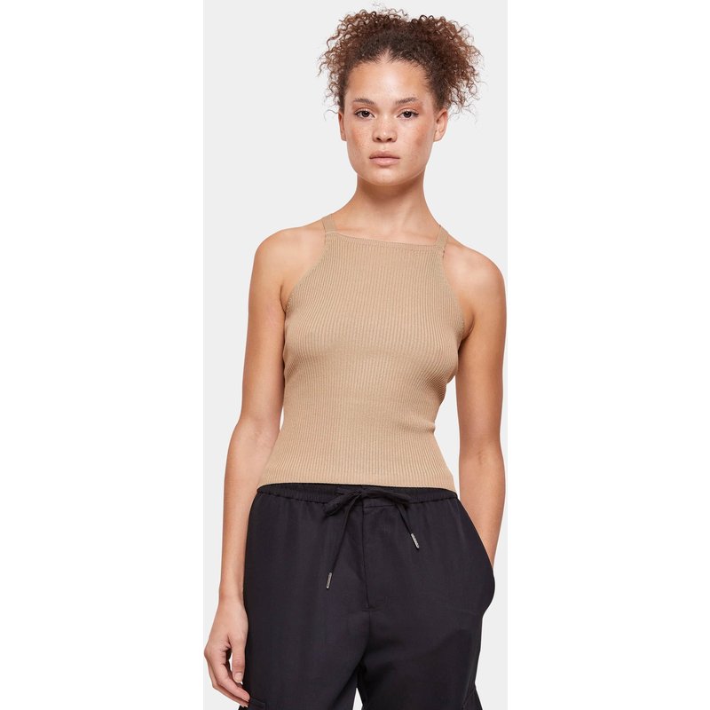 Urban Classics Ladies Rib Knit Crossed Back Top