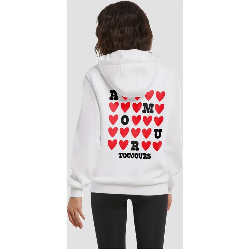 Miss Tee Amour Toujours Heart Ladies Fluffy Hoody