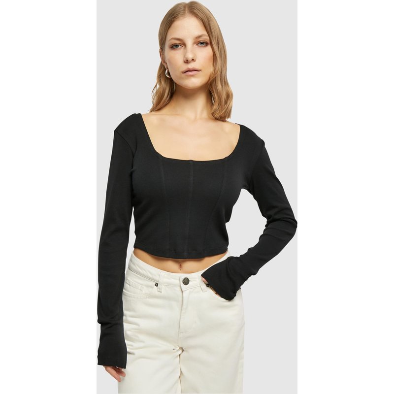 Urban Classics Ladies Short Rib Corsage Longsleeve