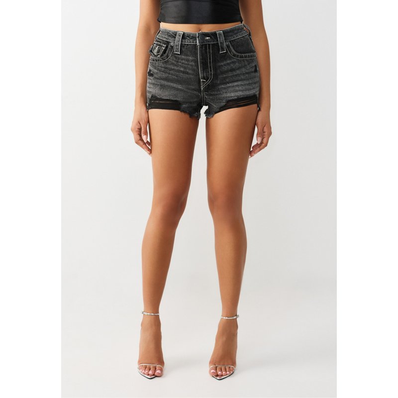 True Religion HIGH RISE DOLPHIN SHORT FLAP