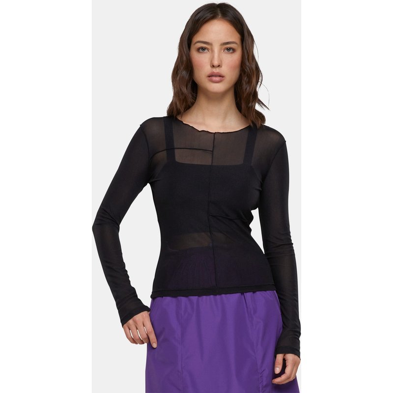Urban Classics Ladies Exposed Seam Mesh Longsleeve