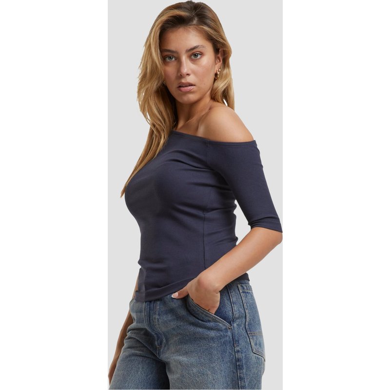 Urban Classics Ladies Organic Asymmetric Rib T-Shirt
