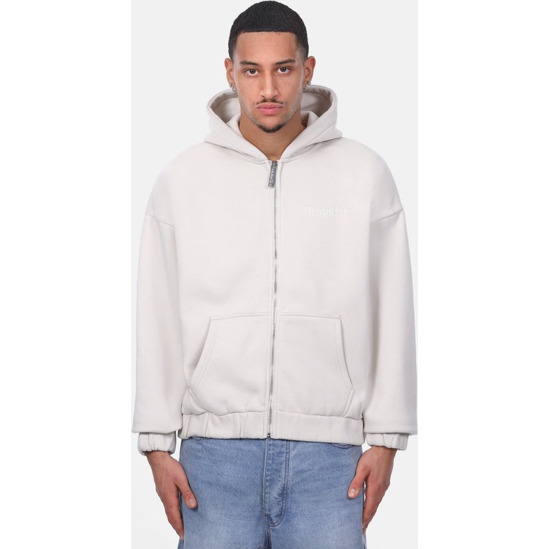 Dropsize HEAVY OVERSIZE EMBO ZIPPER HOODIE