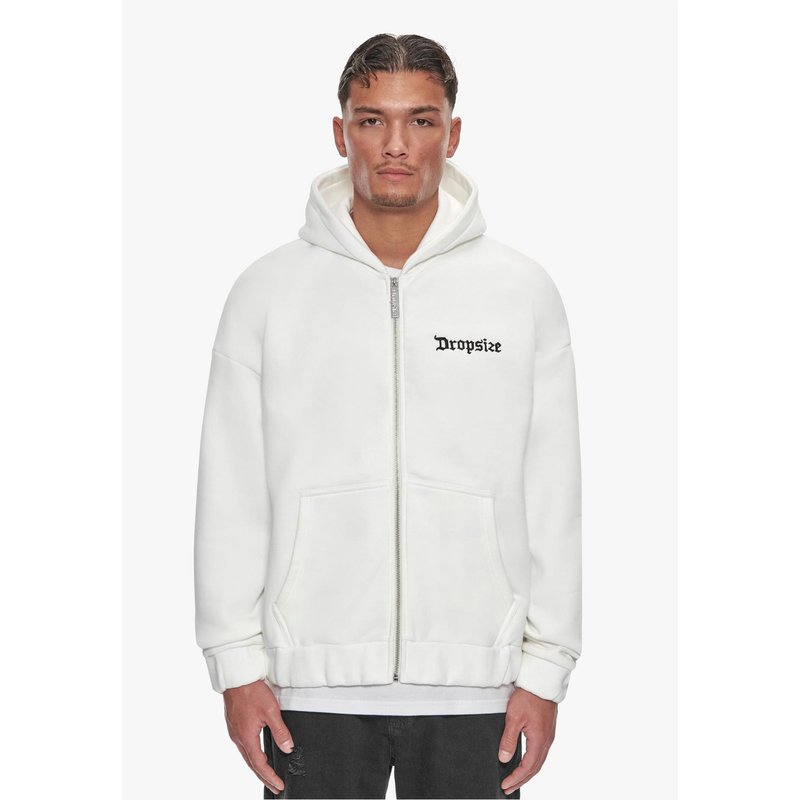 Dropsize HEAVY OVERSIZE EMBO ZIPPER HOODIE