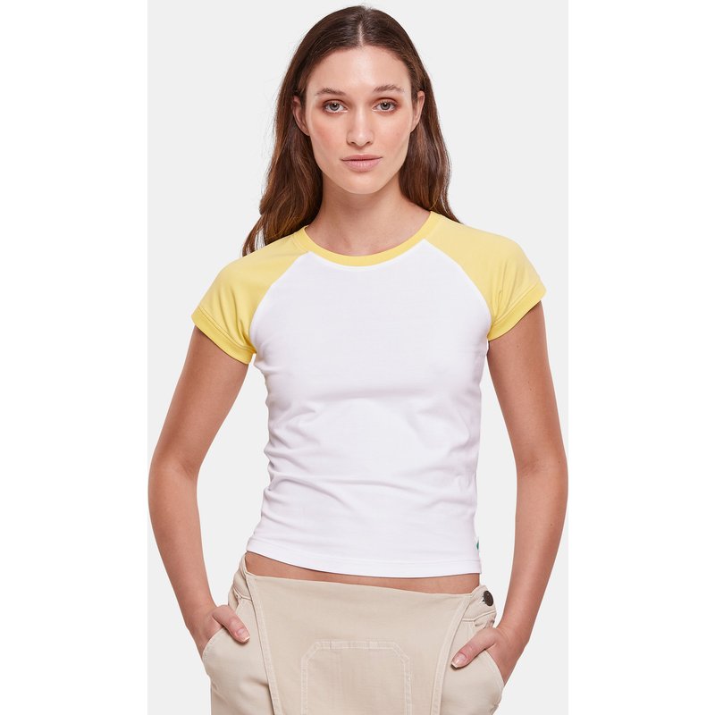 Urban Classics Ladies Essentials Stretch Short Retro Baseball Tee