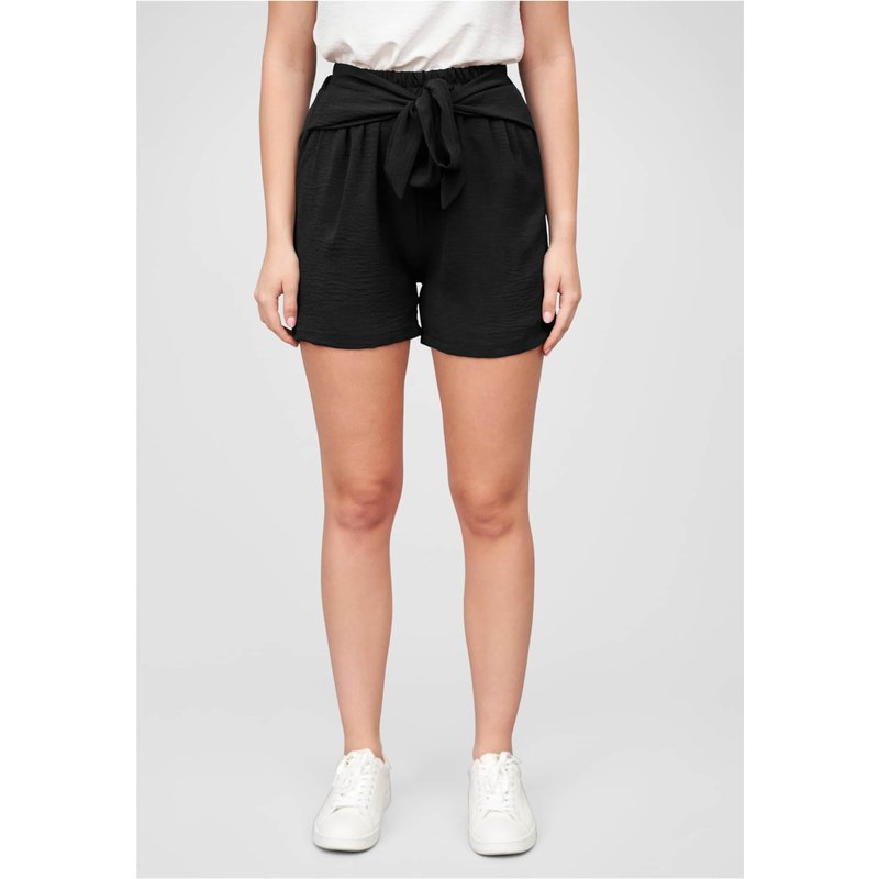 Cloud5ive Damen Short mit Deko-Bindegürtel u Elastikbund