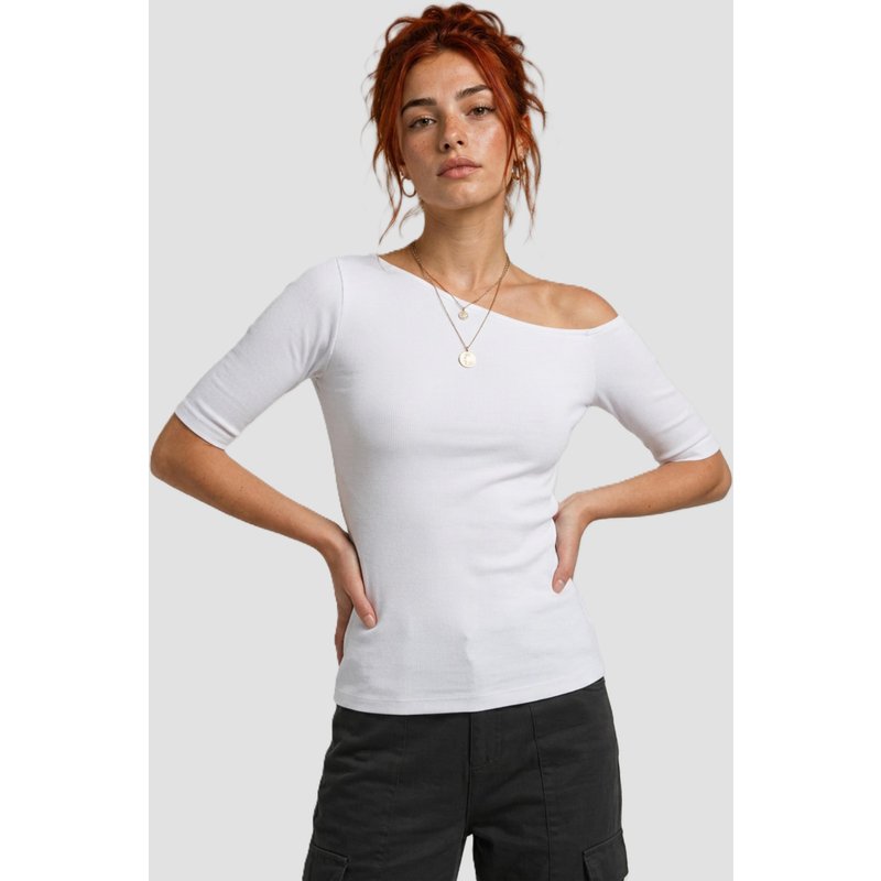 Urban Classics Ladies Essentials Asymmetric Rib Tee
