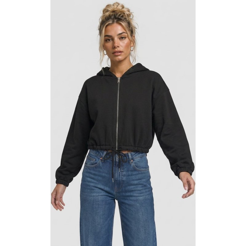 Urban Classics Ladies Fluffy Cropped Zip Hoodie