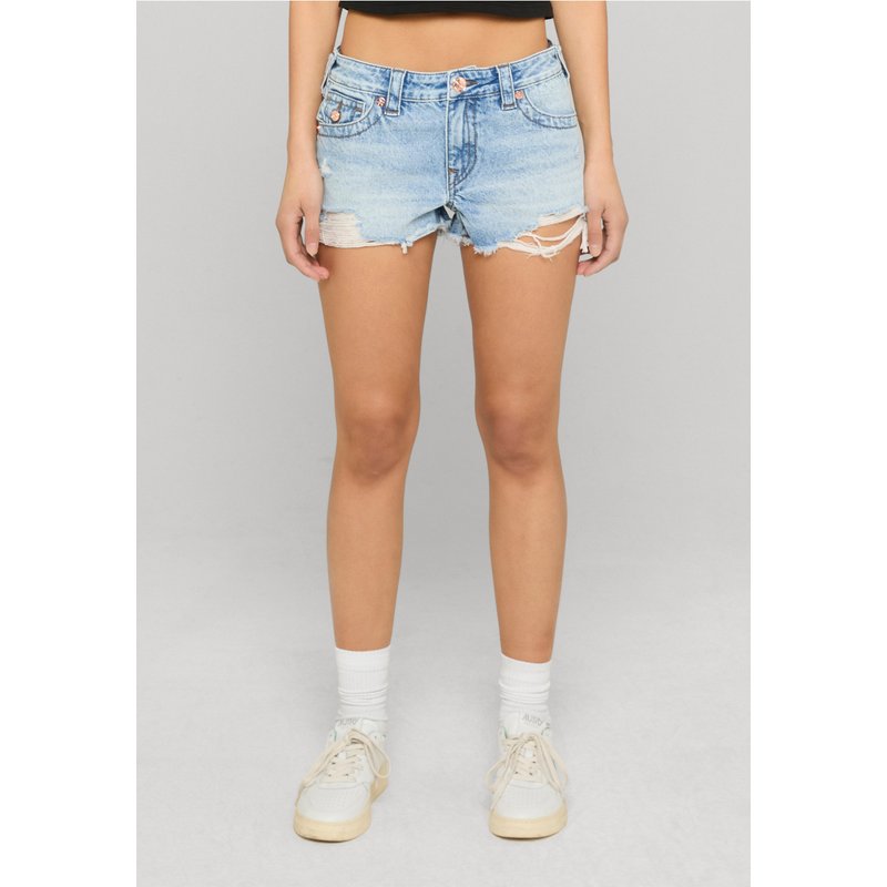 True Religion MID RISE DOLPHIN SHORT FLAP