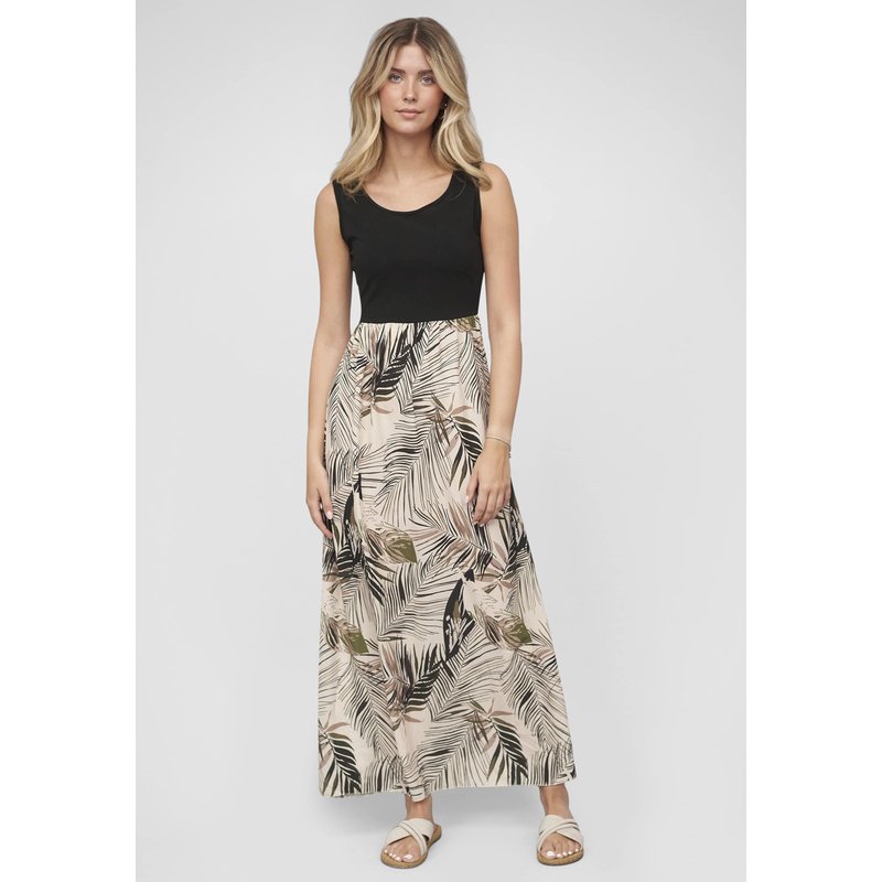 Cloud5ive 2-Tone Maxi-Dress Tropical Print