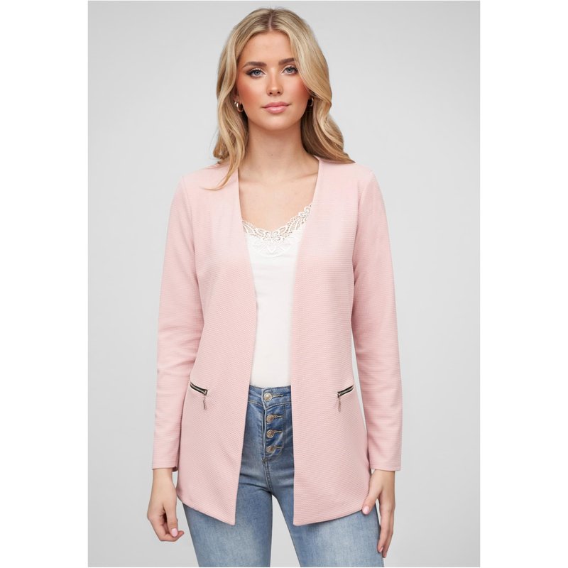 Cloud5ive Damen Blazer mit 2-Zip-Pockets u. Strukturstoff