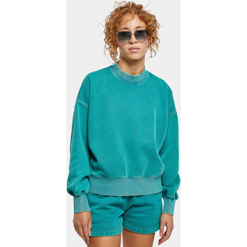 Urban Classics Ladies Oversized Stone Washed Crewneck