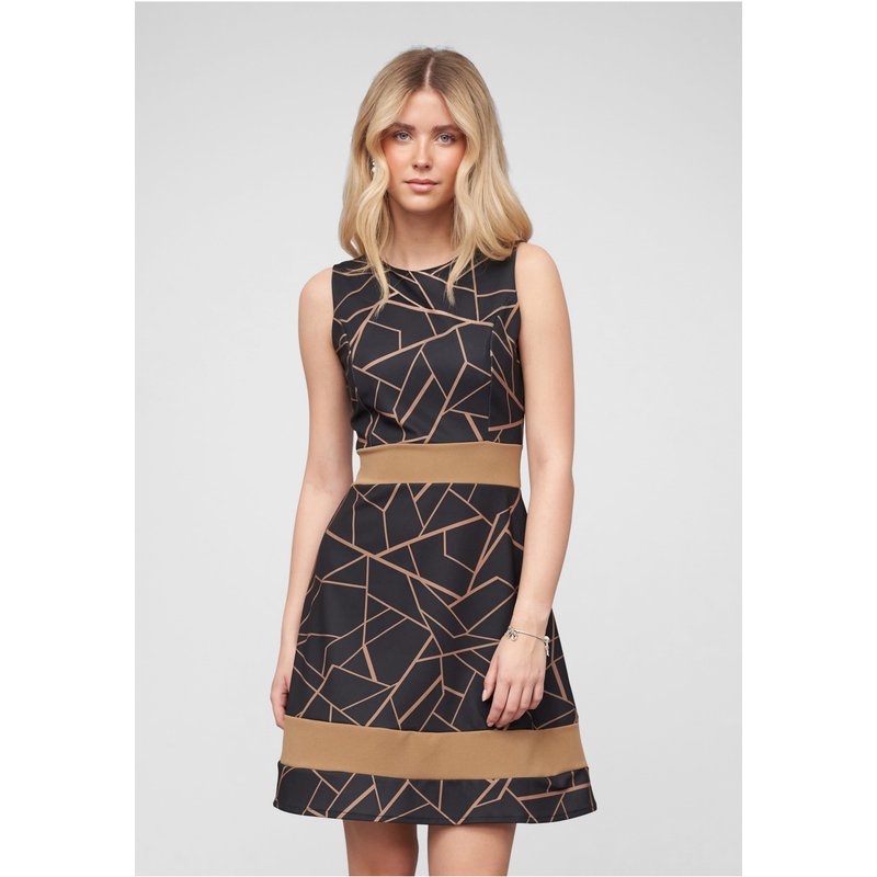Cloud5ive Dress with Abstract Print and Zipper on the back