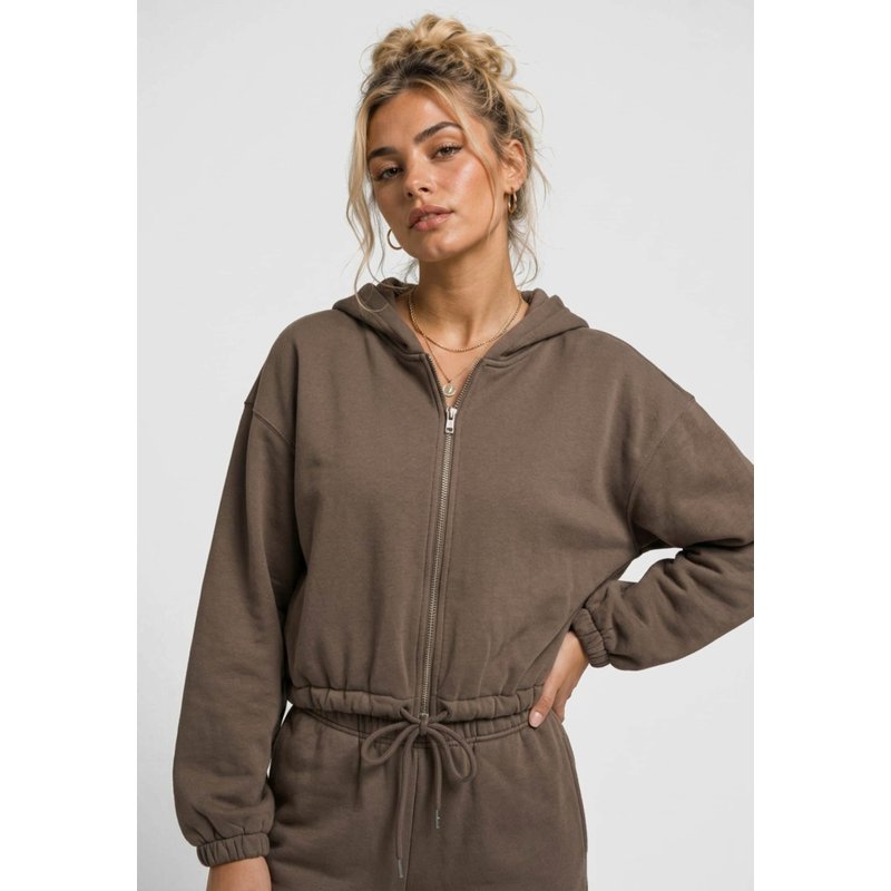 Urban Classics Ladies Fluffy Cropped Zip Hoodie