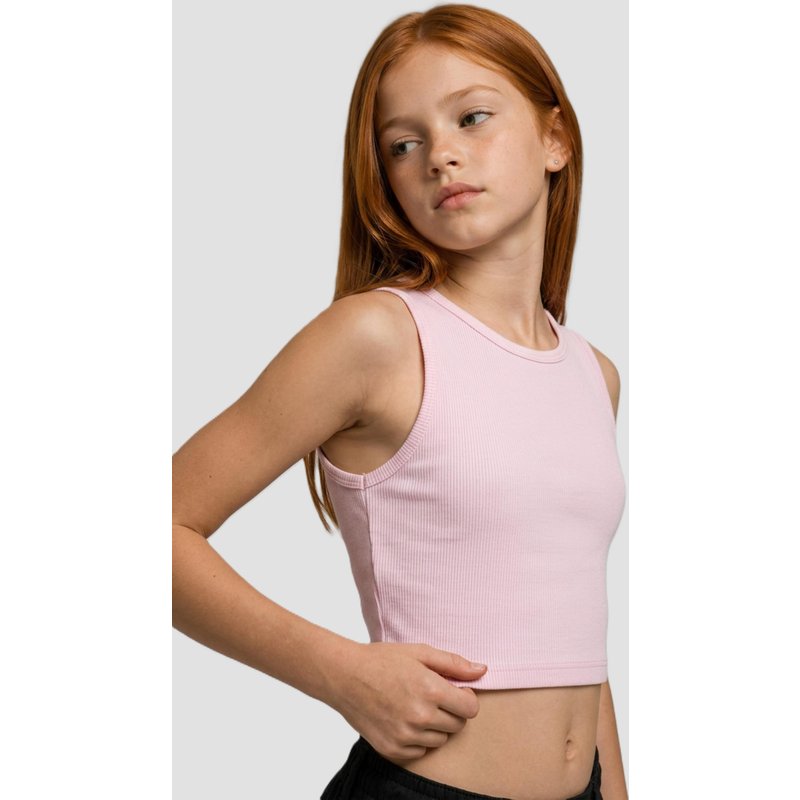 Urban Classics Girls Washed Rib Jersey Cropped Shirt