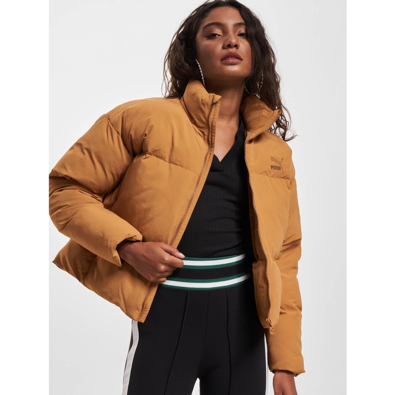 Puma Classics Oversized Short Polyball Puffer Winter Jacket Desert Tan